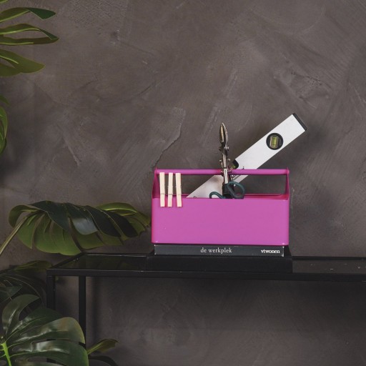 Opbergdoos- Organizer - Metaal - Neon Pink - 30x17x17cm