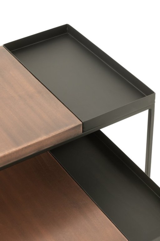 J-Line side table - metal - bronze/black