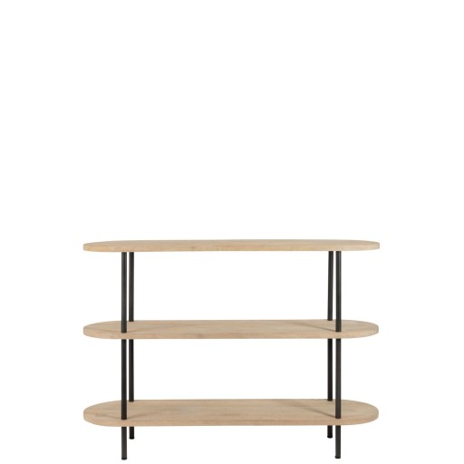 J-Line Console Eli 3Planken Mango Hout/Staal Naturel/Grijs
