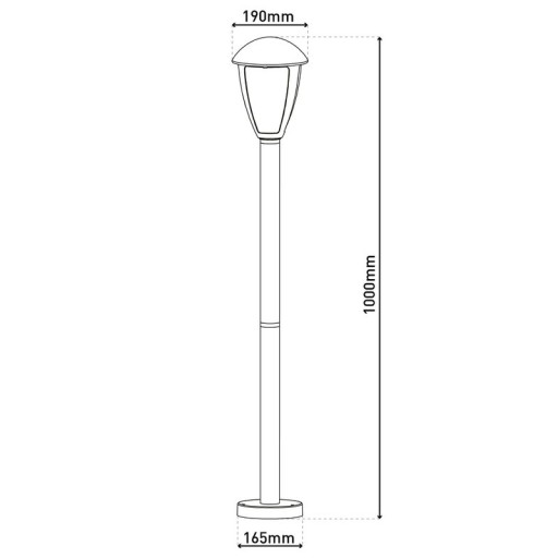 LED exterior base base "Clint", made of metal and plastic in black, with integrated LED, path lights
