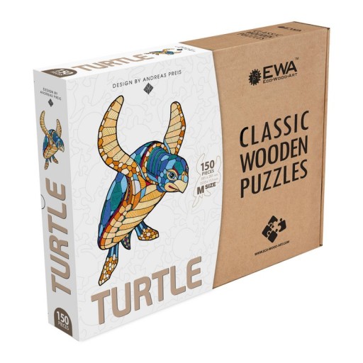 Eco-Wood-Art Wooden Puzzle Tortoise/Turtle | 150 Stukjes (39.5 x 28.1 cm)