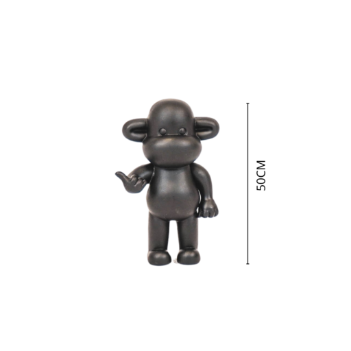 Ornament - Hang Loose Monkey Figurine 'The Legend' - Polyresin - Black - 33x21x50cm
