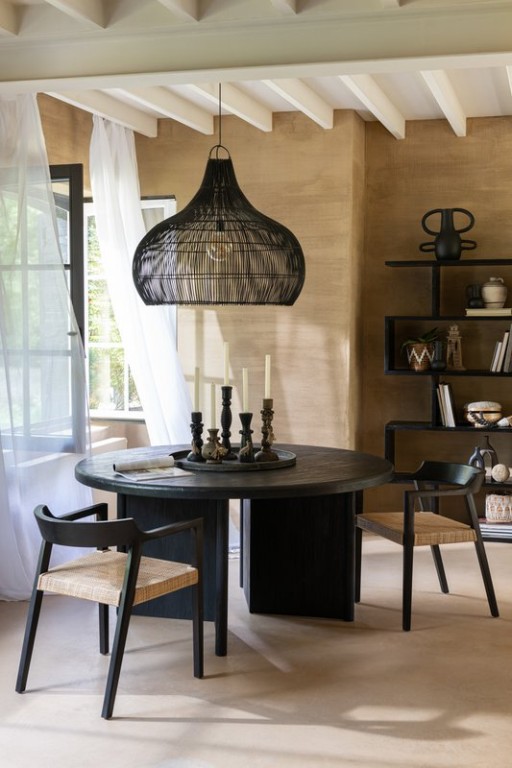 J-Line lampshade Pear shape - rattan - black