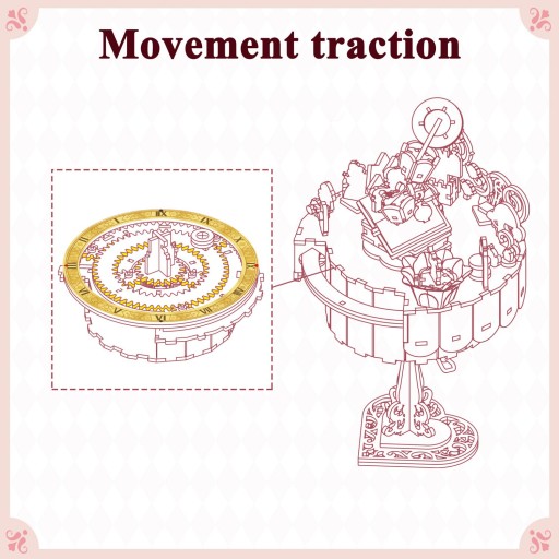 Muziekdoosje DIY 3D Houten Alice's Tea Party Tone-Cheer, TQ073, 13,7x13,2x20,9cm