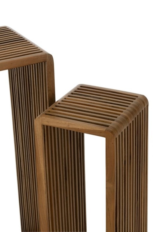 J-Line side table Cube Recycled Teak - natural wood