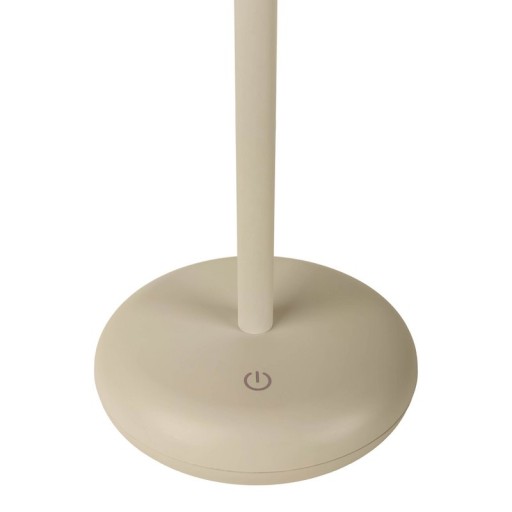 Cordless tablet light "Pasi" for outside and inside, made of metal and plastic in beige, dimmable, with touch and memory function, approx. 26 cm high