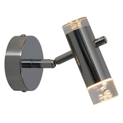 LED ceiling light "Garda" 15.5 cm long, with integrated LEDs, made of chrome -colored metal and acrylic