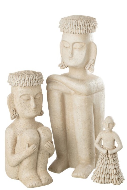 J-Line decoration Statue Ethnic - stone/resine - beige - large