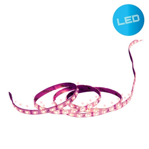 LED "Stripe" approx. 5 m long, with 2 flex binders and plug -in power supply; 300 LEDs, red.
