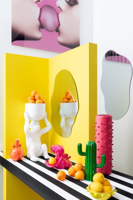 J-Line Wall Decor Chewing Gum Tempered Glass Pink