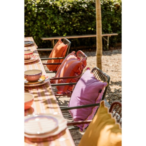 Sierkussen - L45 x B45 x H10 cm - Katoen - Lila, Oranje