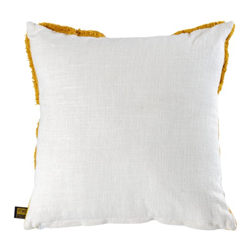 Bethanie Yellow Square Embroidery Flower Cushion
