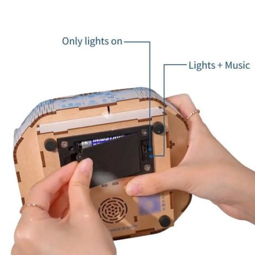 Tonecheer, Muziekdoosje, DIY 3D Houten Puzzel, Snow World, TQ071, 14x16x15,7cm