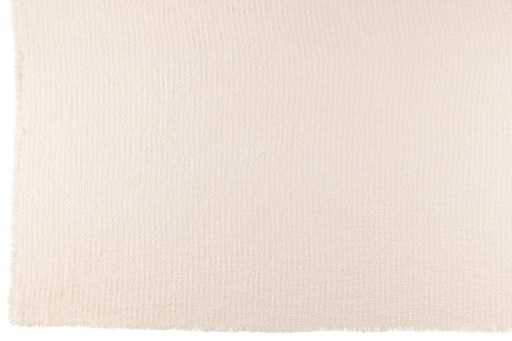 J-Line Plaid frayed edges - cotton/polyester - white - 180 x 130 cm