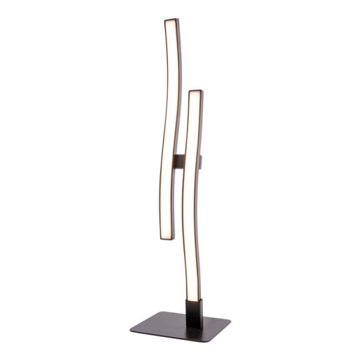 LED Tischleuchte "Onda", Tischlampe aus Metall und Kunststoff in Schwarz,, mit fest verbauten LEDs, Beleuchtung für Wohnzimmer, Büro oder Nachttisch 44 cm hoch