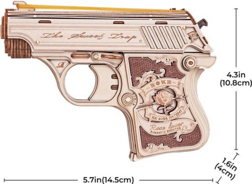 3D wooden puzzle mini gun, robotime, LQ502, 14.5x4x10.8 cm