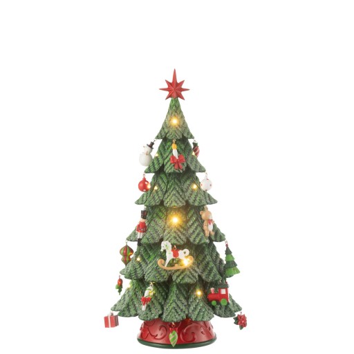 J-Line decoratie Kerstboom Ornamenten - polyresin - mix - S - LED
