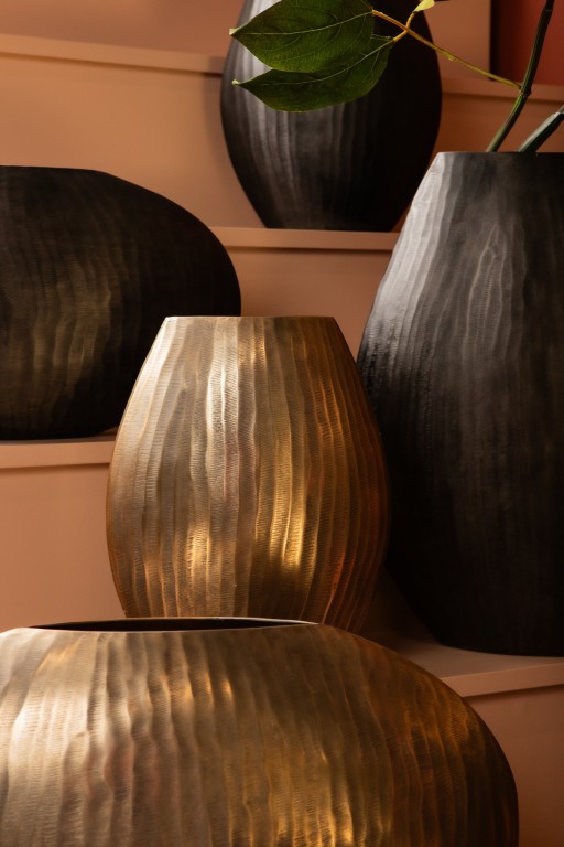 Jowad Graphite Alu Sheet Pot Ribbed High Oval M