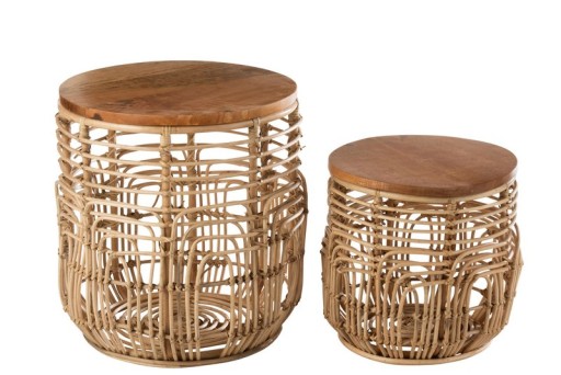 J-Line side table Ellen - rattan - natural