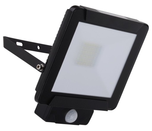 LED outer light "Radia" 30W with sensor, made of metal and glass in black, with integrated LED