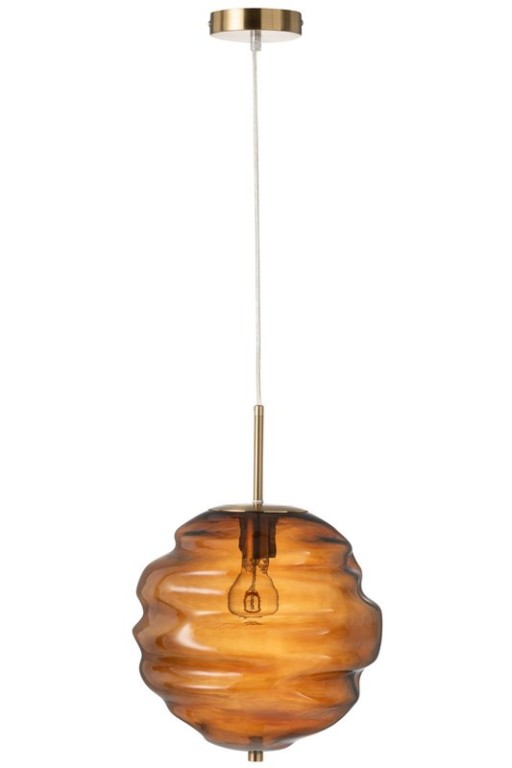 J-Line hanging lamp - glass - brown
