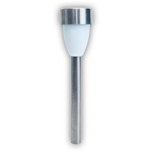 6 Set LED solar outer light with earth skewer made of stainless steel-colored metal and plastic, with integrated LED