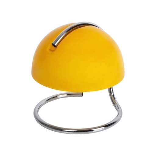 Table lamp "Burano" yellow, approx. 25 cm high, Ø 23.5 cm, made of chrome -colored metal and yellow glass, E27.