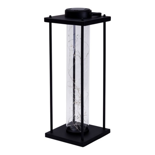 LED solar light "Fairylight" for terrace and balcony, made of black metal and glass, firmly built -in LEDs, decoration lamp for outside 51.5 cm high