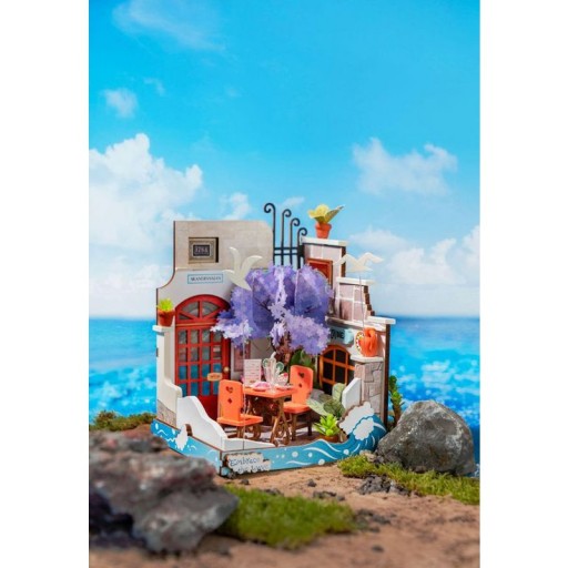 Robotime, DIY Huisje, Sea Holiday Restaurant, DS039, 10x9,x13cm