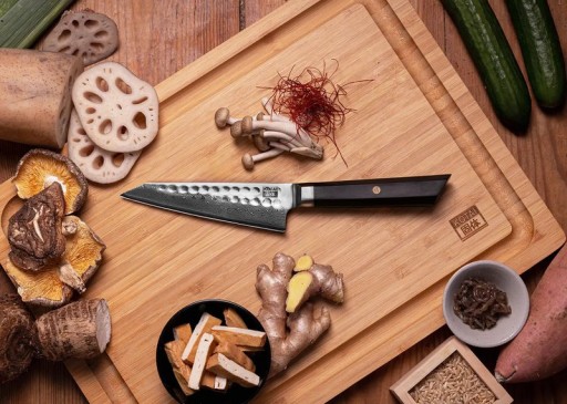 Bunka Petty Damascus Utility Knife - 135 mm blade