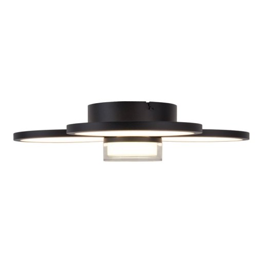 LED ceiling light "Cimo" made of black metal and plastic, Ø approx. 43.6 cm, dimmable by wall switch