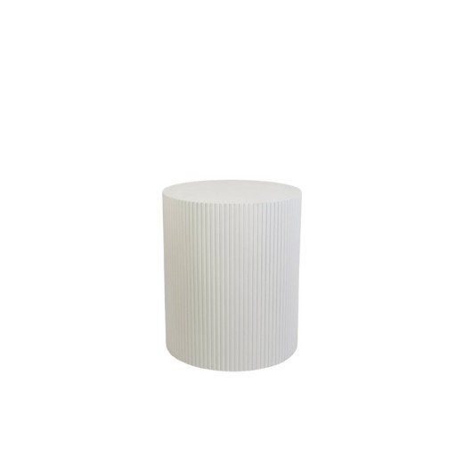 Side Table - Cylinder- MDF - White - 39x45cm