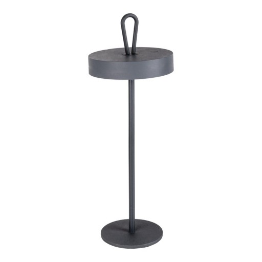 LED battery table lamp magnetic "Ella" for outside and inside, made of metal and plastic in gray, 35 cm high