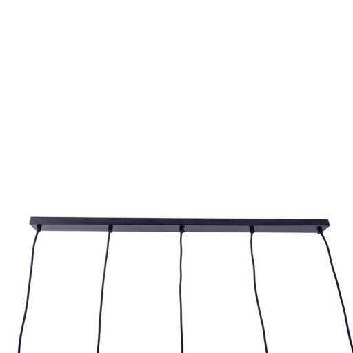 5er Pendelleuchte "FORO" Retro Pendellampe aus Metall in Schwarz, und Gold mit E27-Fassungen, 96 cm lang. Stilvolle Beleuchtung für Wohnzimmer, Esszimmer oder Küche.