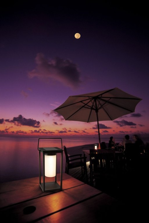 LED camping/skirting lamp H: 28cm, for outside, skirting lamp - metal and plastic in black, with integrated LED