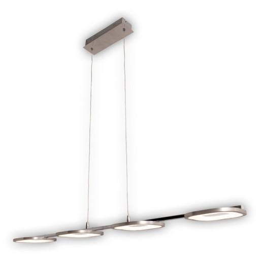 LED pendant light "Beam" made of metal and plastic in steel-blank, with integrated LED
