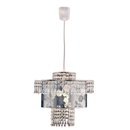 Acrylic pendant lamp "Fancy" of modern chandeliers made of metal and plastic in chrome, with E27 version and an Øvon 32 cm