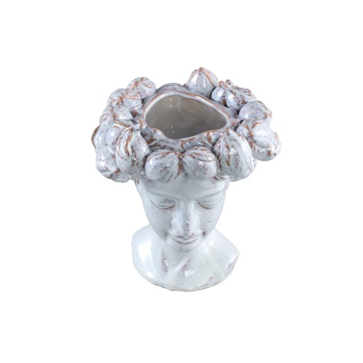 Alani White Glazed Ceramic Statue Of Women Head B