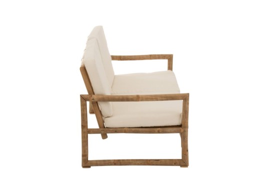 J-Line Rattan sofa - 2 people - bamboo/textile - natural