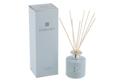 J-Line fragrance oil + sticks Excellent – White Tea – glass – light blue