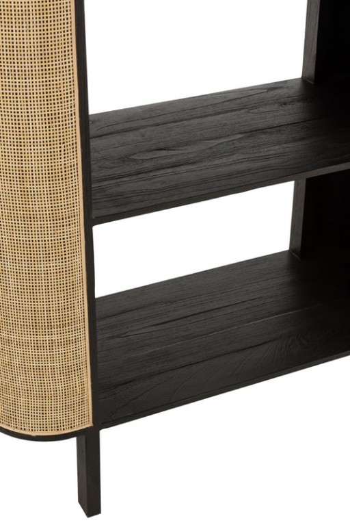 J-Line rack Molly Exotic - wood/rattan - black