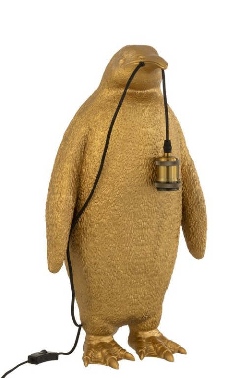 J-Line table lamp Penguin - polyresin - gold - large