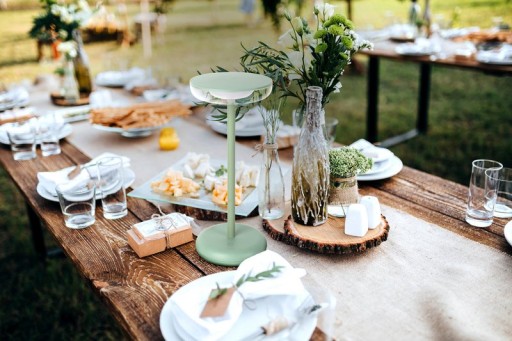 Cordless tablet light "Pasi" for outside and inside, made of metal and plastic in MINT, dimmable, with touch and memory function, approx. 26 cm high