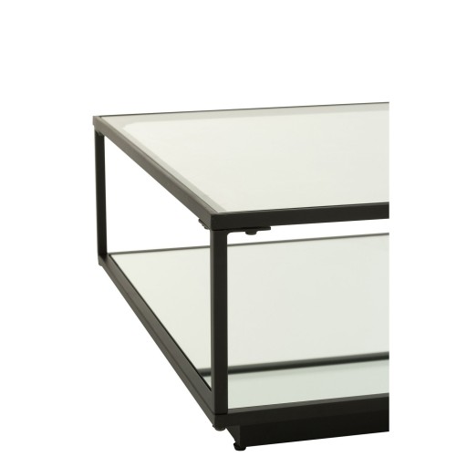 J-Line salontafel - ijzer/glas - zwart - L