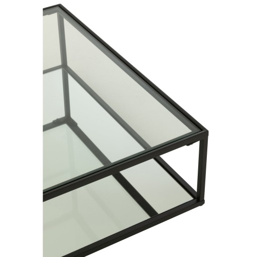 J-Line salontafel - ijzer/glas - zwart - L