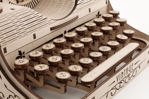 3D Wooden Puzzle Vintage Typewriter, Eco Wood Art, 465, 27x23.2x14.6CM