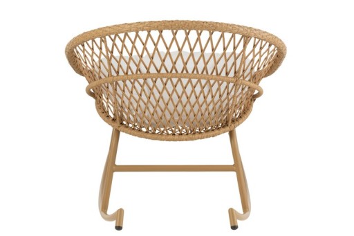J-Line rocking chair + cushion Zayo - metal/wicker - beige
