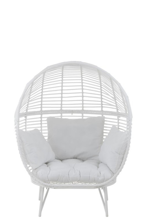 J-Line lounge chair Oval - steel - white