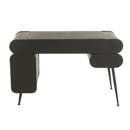 J-Line Bureau Wood And Metal Desk Dennenhout Zwart/Lichtbeige