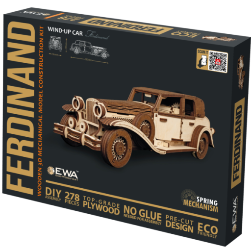 Eco Wood Art (EWA) DIY 3D Mechanical Model Ferdinand, 3878, 28 x 9,6 x 9cm